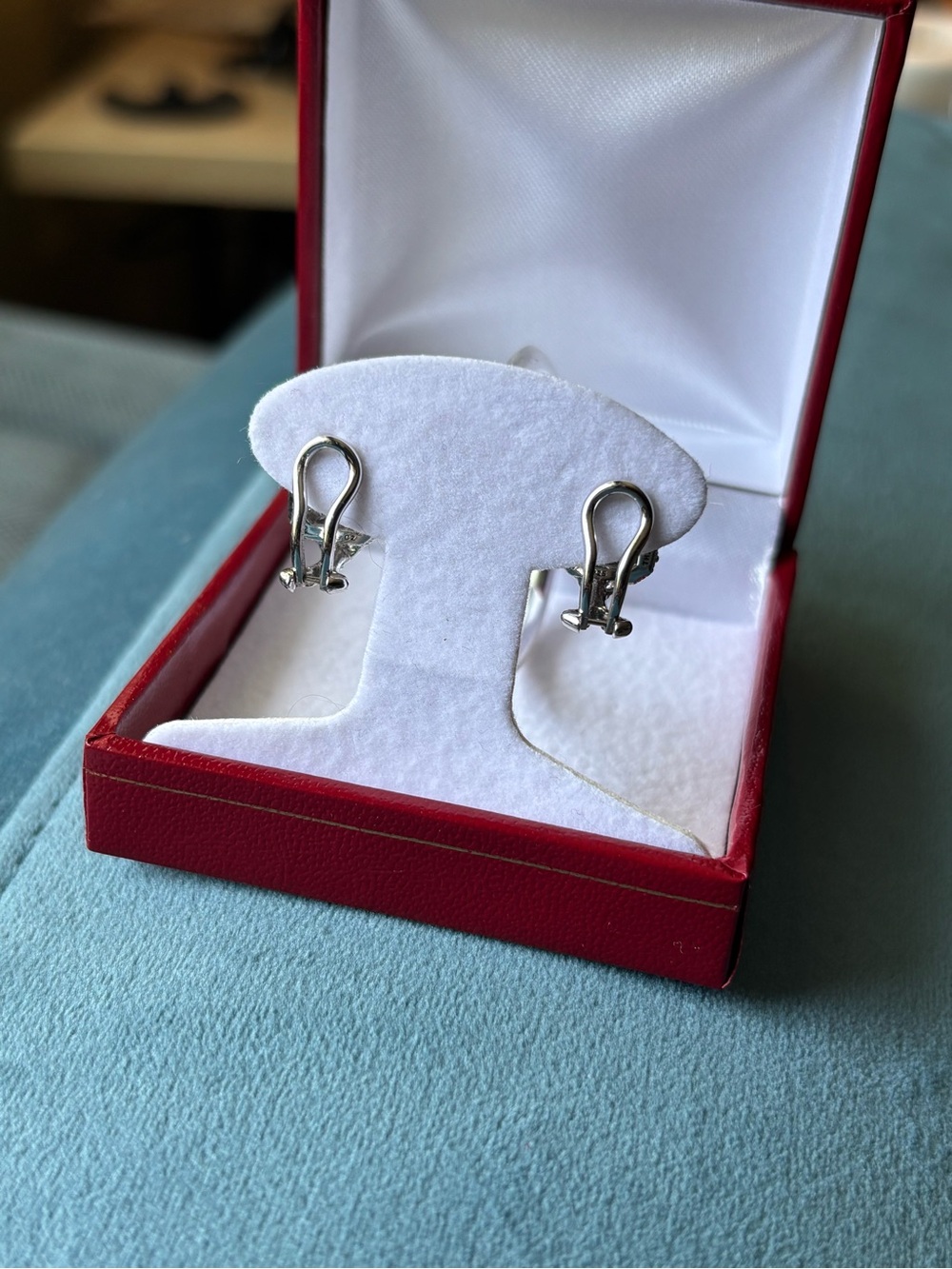 Judith Ripka 925 Sterling Silver CZ Rope Design Clip-On Earrings - Picture 2 of 8